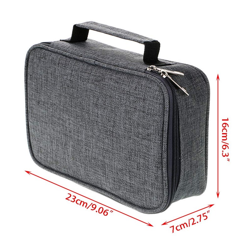 BTSKYÂ® High Capacity Zipper Pens Pencil Case- Multi-Functional Stationery Pencil Pouch 72 Slots Colored Pencil Case Portable Pencil Bags With 2 Removable Sleeves Grey - Image 5